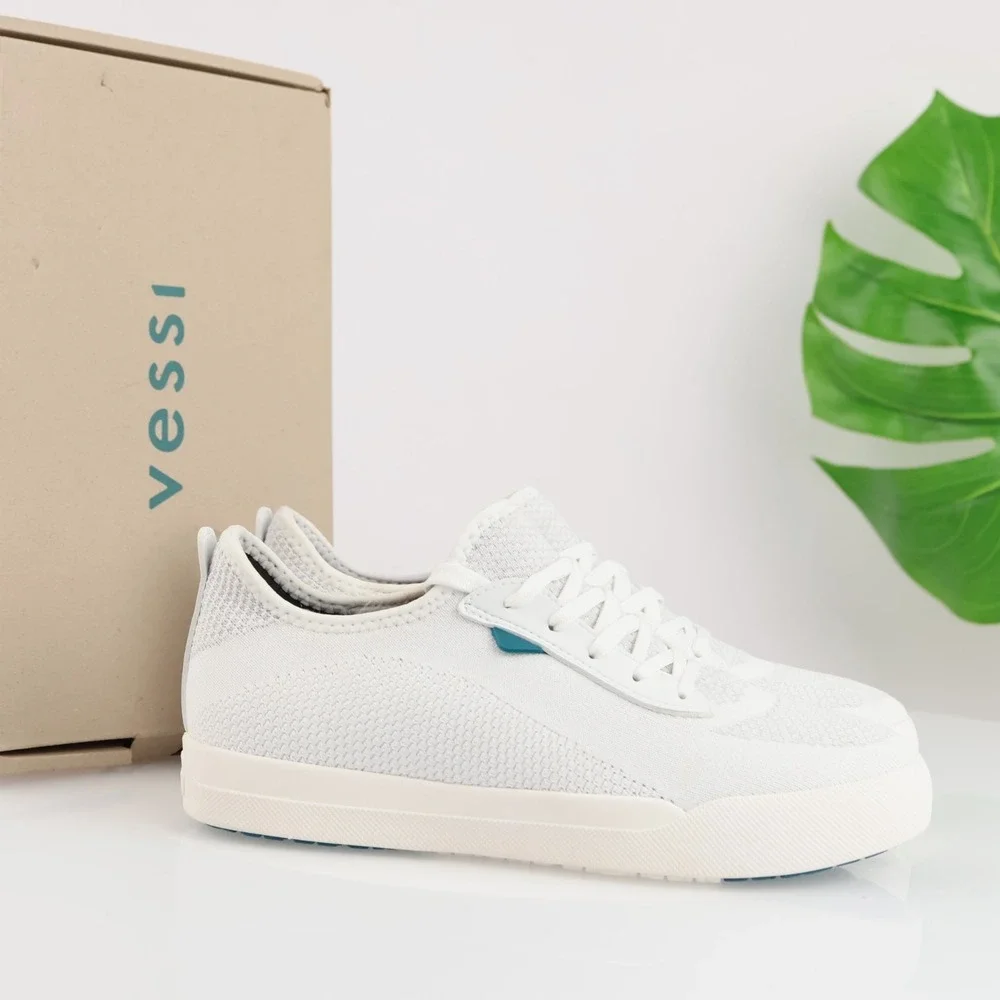Vessi Womens Weekend Sneaker Size 8 Waterproof Marble White Lace Up Comfort Shoe